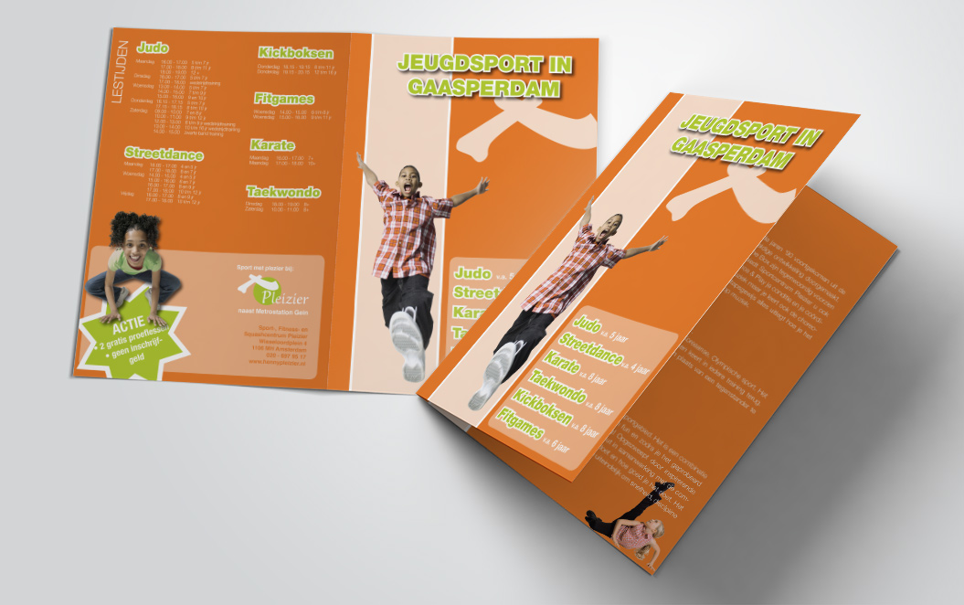 brochure voor sportschool Pleizier