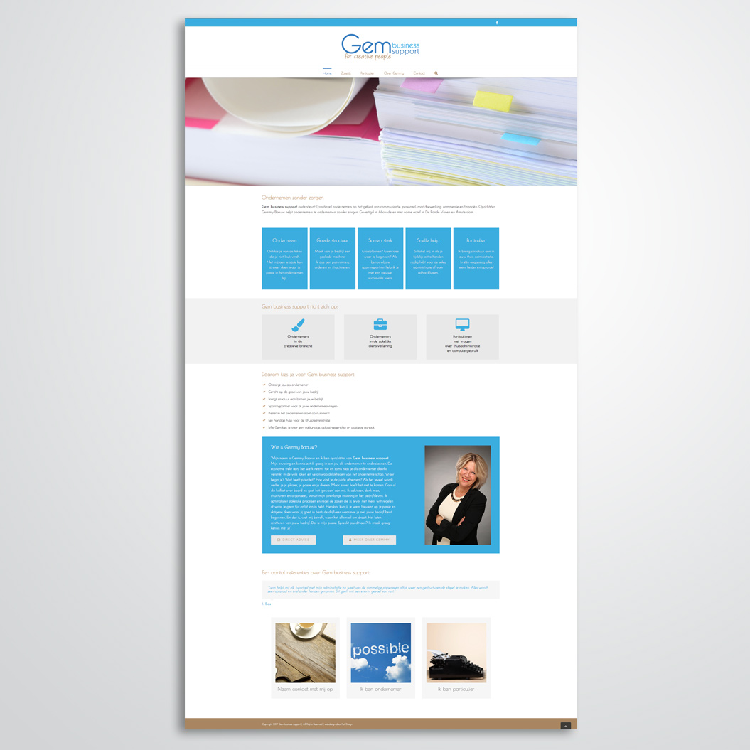 website gemaakt door Kat Design voor Gem business support
