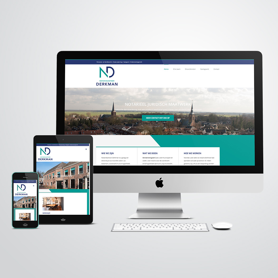 website gemaakt door Kat Design voor notariskantoor Derkman