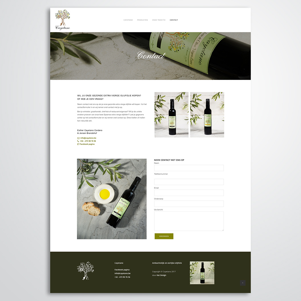 website gemaakt door Kat Design voor Cayetano