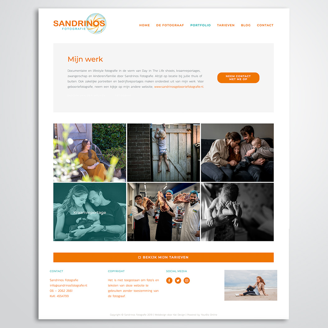 website gemaakt door Kat Design voor Sandrinos Fotografie