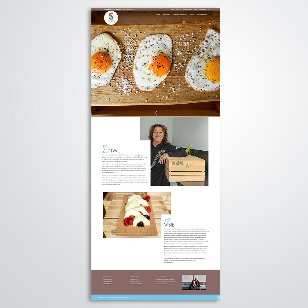 website gemaakt door Kat Design voor S&S Catering