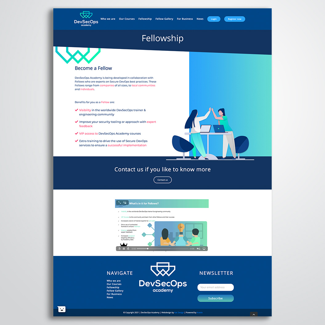Nieuwe website gemaakt door Kat Design voor DevSecOps Academy