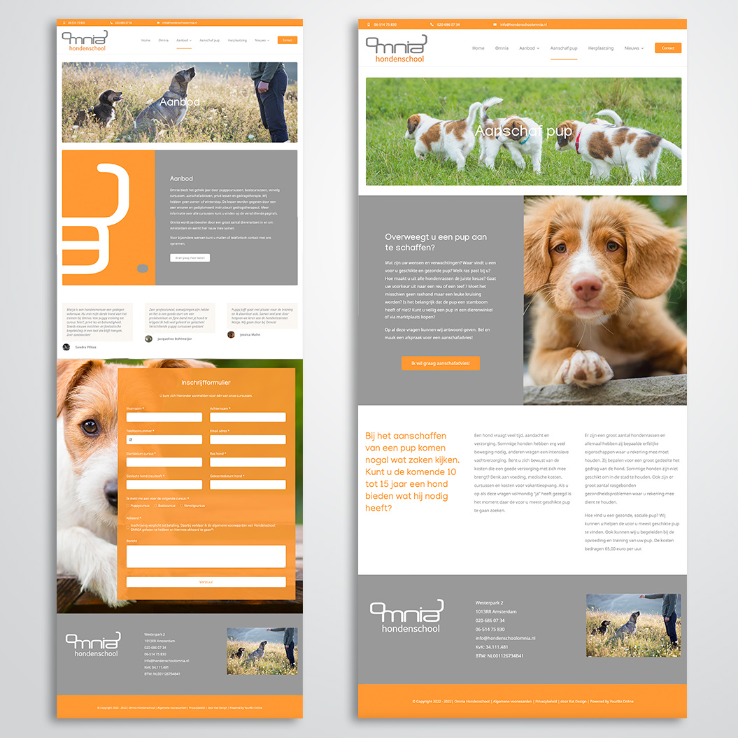 website door Kat Design voor Omnia hondenschool