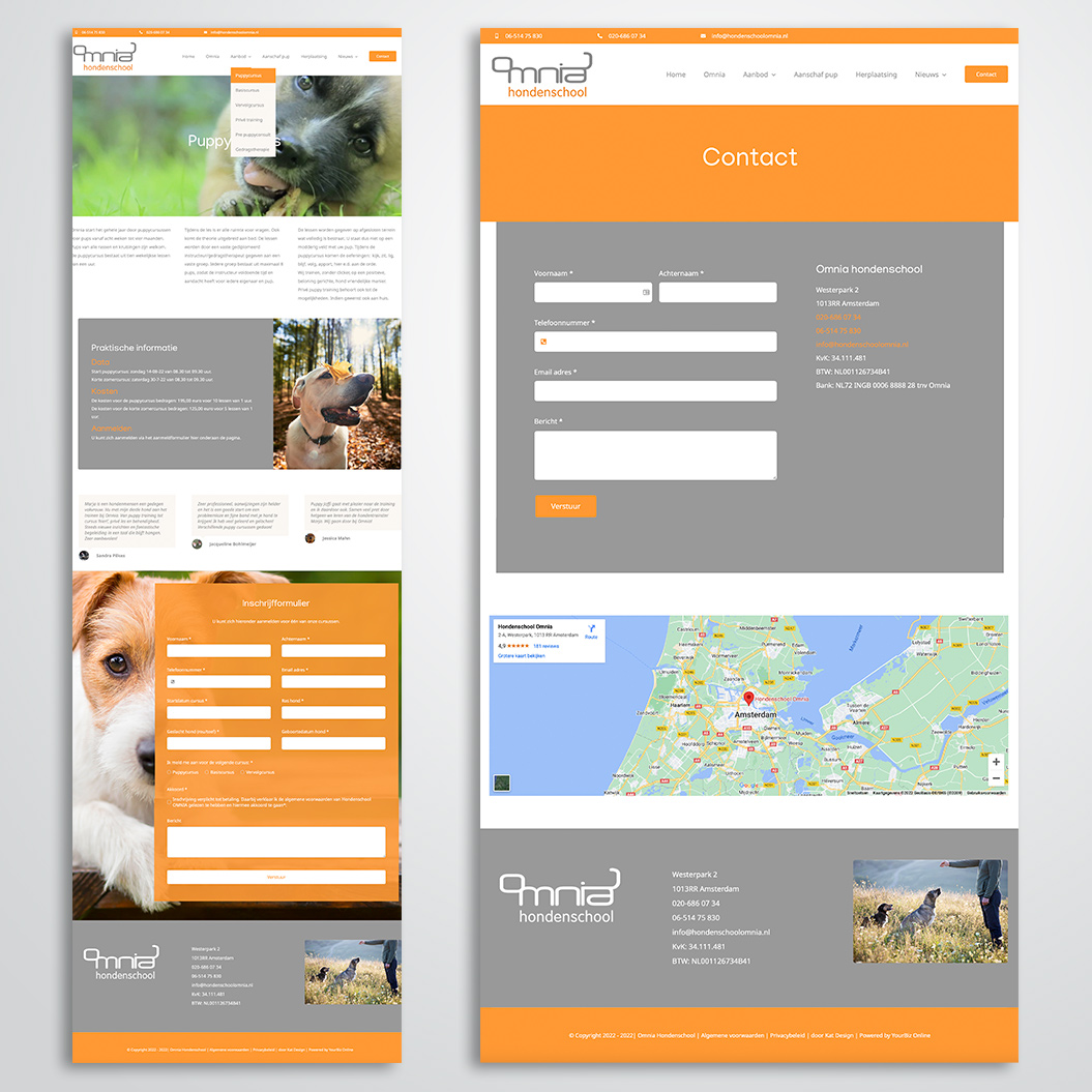 website door Kat Design voor Omnia hondenschool