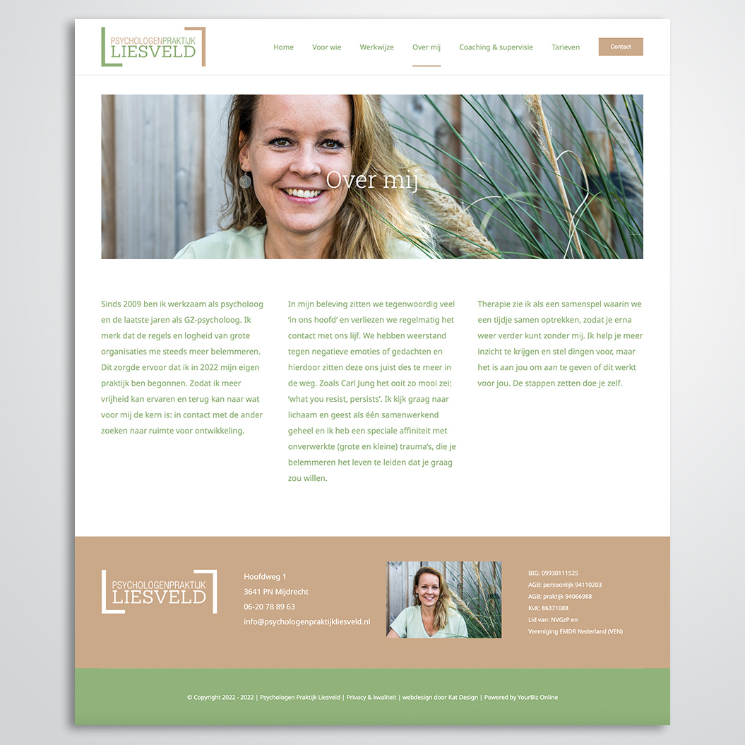 website door Kat Design voor Psychologenpraktijk Inge Liesveld