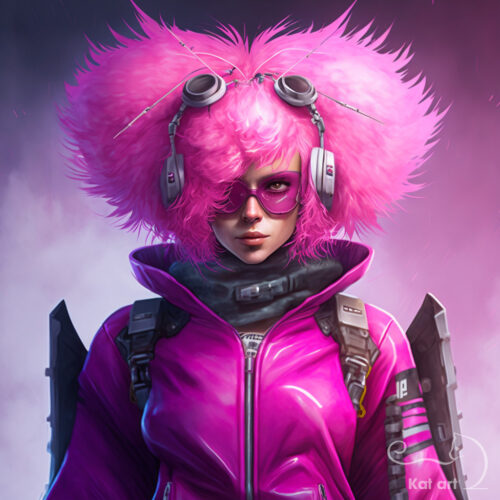 Pink cyberpunk girl