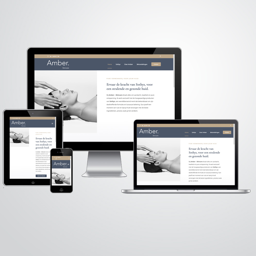 website gemaakt door Kat Design voor Amber Skincare