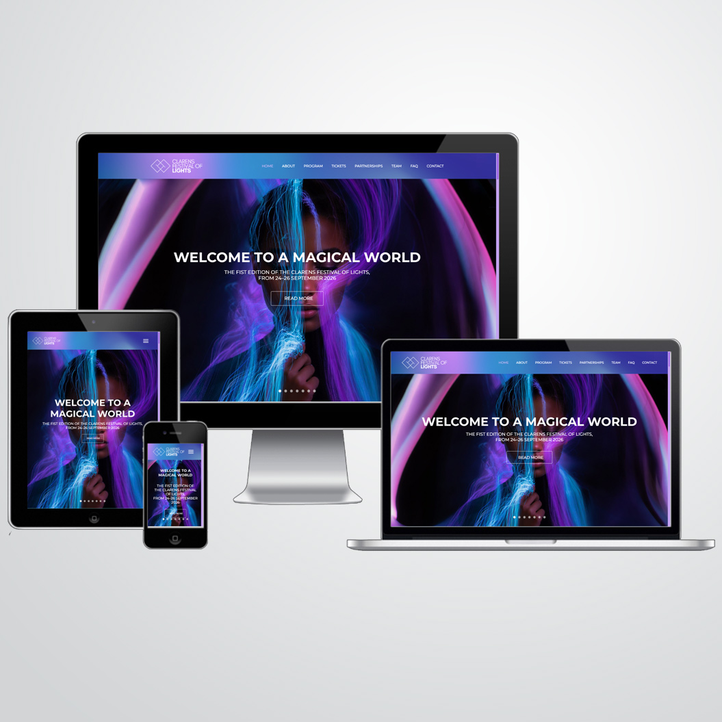 website gemaakt door Kat Design voor Clarens Festival of Lights